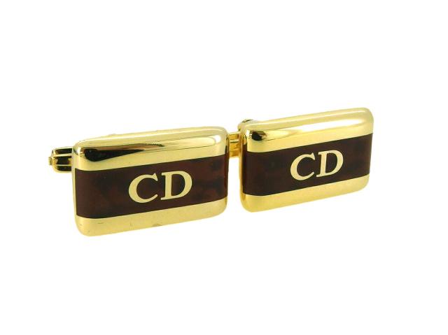 【30％OFF★週末タイムセール】ディオール Dior カフスCDマーク スウィヴル式 ゴールド ブラウン レディース 中古