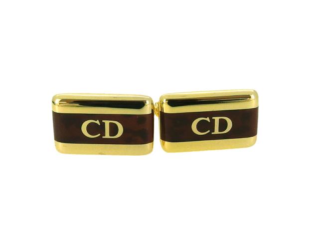 【30％OFF★週末タイムセール】ディオール Dior カフスCDマーク スウィヴル式 ゴールド ブラウン レディース 中古