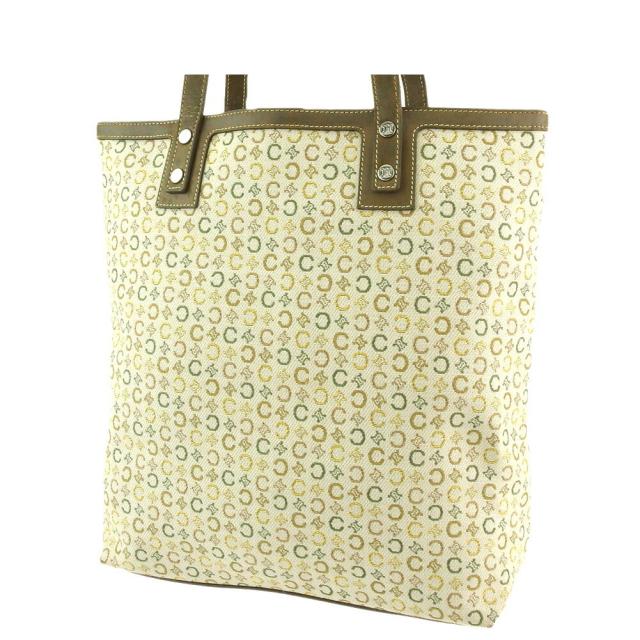 セリーヌ CELINE トートバッグCマカダム ベージュ グリーン ブラウン系 レディース 中古