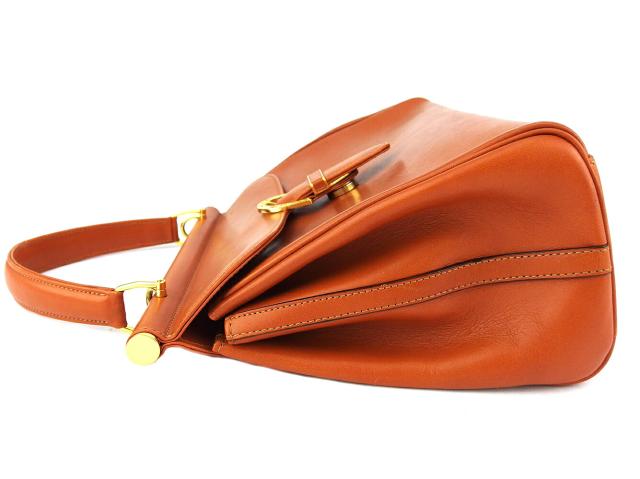 【GWタイムセール】ヴァレンティノ・ガラヴァーニ Valentino Garavani ハンドバッグロゴベルト ブラウン ゴールド レディース 中古_3