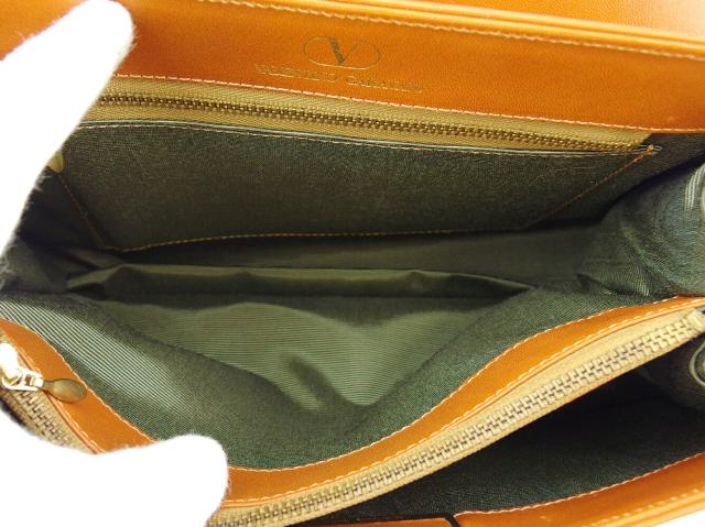 【GWタイムセール】ヴァレンティノ・ガラヴァーニ Valentino Garavani ハンドバッグロゴベルト ブラウン ゴールド レディース 中古_6