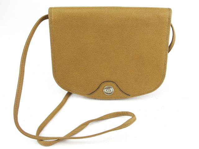 【30％OFF★週末タイムセール】ディオール Dior ショルダーバッグCDプレート オールドディオール ベージュ シルバー ゴールド レディース 中古_2