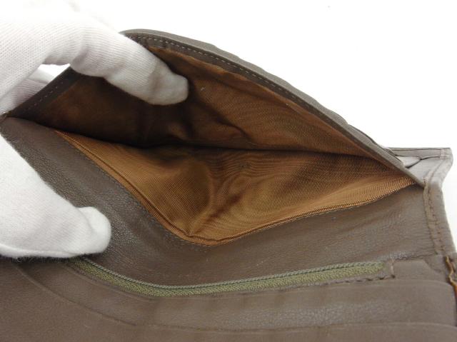 【30％OFF★週末タイムSALE】サルヴァトーレフェラガモ Salvatore Ferragamo 長財布ガンチーニ グレー 灰色 シルバー レディース 中古_5