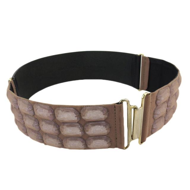 【BIGお買い物ラリー★30%OFFセール中】エンポリオ・アルマーニ Emporio Armani ベルトジュエル ♯38サイズ ブラウン ブラック ゴールド レディース 中古