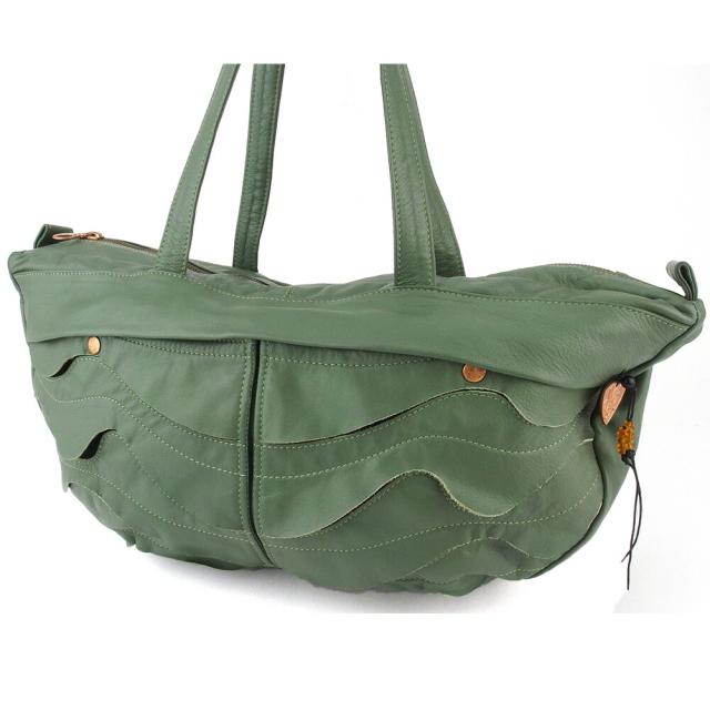 【BIGお買い物ラリー★30%OFFセール中】トートバッグティアード グリーン ピンク ゴールド レディース 中古