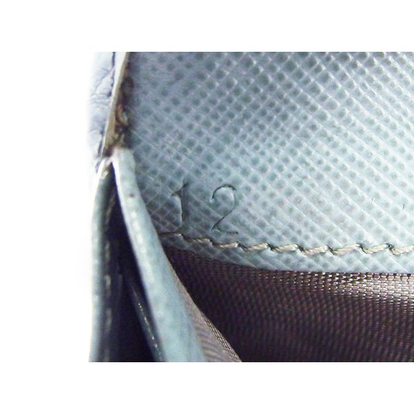 【30％OFF★週末タイムSALE】プラダ PRADA 長財布リボン ブルー ゴールド レディース 中古_9