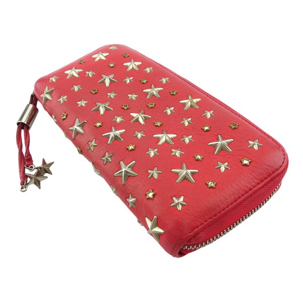 ジミーチュウ JIMMY CHOO 長財布スタースタッズ ラインストーン付き ピンク シルバー ゴールド レディース 中古_3