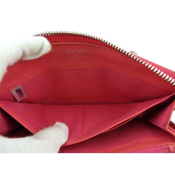 ジミーチュウ JIMMY CHOO 長財布スタースタッズ ラインストーン付き ピンク シルバー ゴールド レディース 中古_6