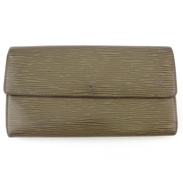 【BIGお買い物ラリー★30%OFFセール中】ルイ・ヴィトン LOUIS VUITTON 長財布エピ ポシェットポルトモネクレディ グレー ブラウン シルバー レディース 中古