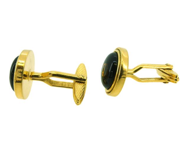 ダンヒル Dunhill カフス dマーク ラウンドフォルム ブラック