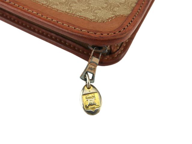 【30％OFF★土日ひと休み大売り出し】セリーヌ CELINE クラッチバッグマカダム ベージュ 赤銅色 レディース 中古