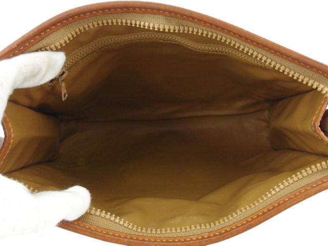 【30％OFF★土日ひと休み大売り出し】セリーヌ CELINE クラッチバッグマカダム ベージュ 赤銅色 レディース 中古