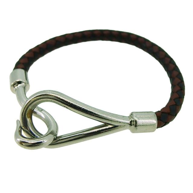 エルメス HERMES ブレスレットジャンボブレス ブラウン ブラック シルバー レディース 中古