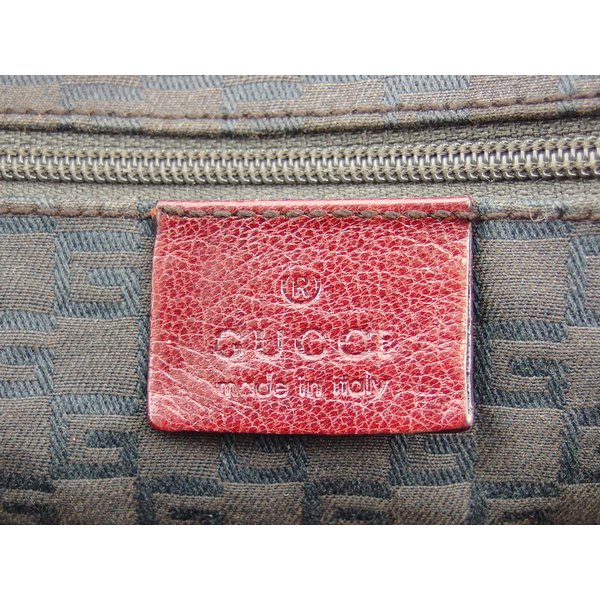 【GWタイムセール】グッチ GUCCI ハンドバッグロゴプレート ボルドー シルバー レディース 中古_9