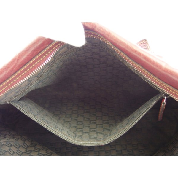 【GWタイムセール】グッチ GUCCI ハンドバッグロゴプレート ボルドー シルバー レディース 中古_7