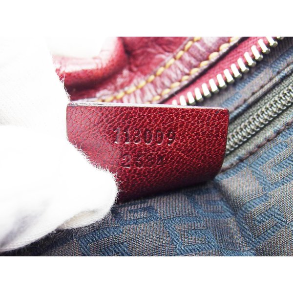 【GWタイムセール】グッチ GUCCI ハンドバッグロゴプレート ボルドー シルバー レディース 中古_8