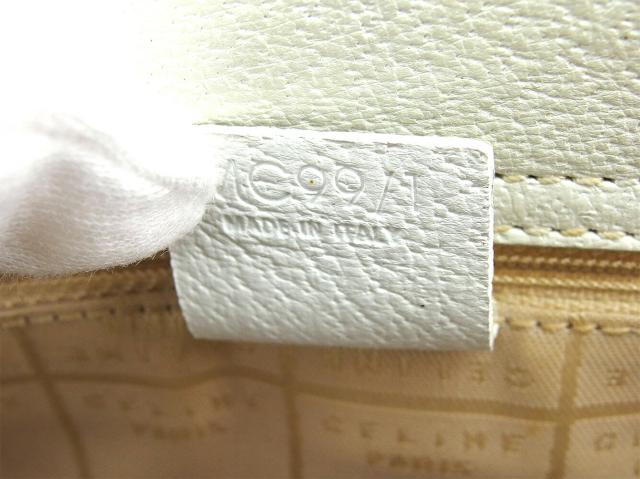 セリーヌ CELINE トートバッグスクエアフォルム ホワイト 白 シルバー