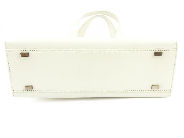 セリーヌ CELINE トートバッグスクエアフォルム ホワイト 白 シルバー