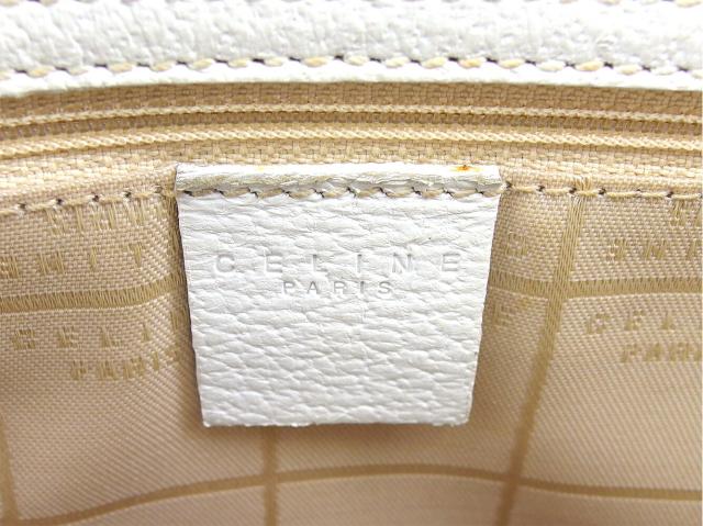 セリーヌ CELINE トートバッグスクエアフォルム ホワイト 白 シルバー