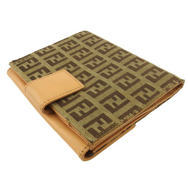 【GWタイムセール】フェンディ FENDI 二つ折り財布ズッキーノ ベージュ ブラウン系 レディース 中古_2