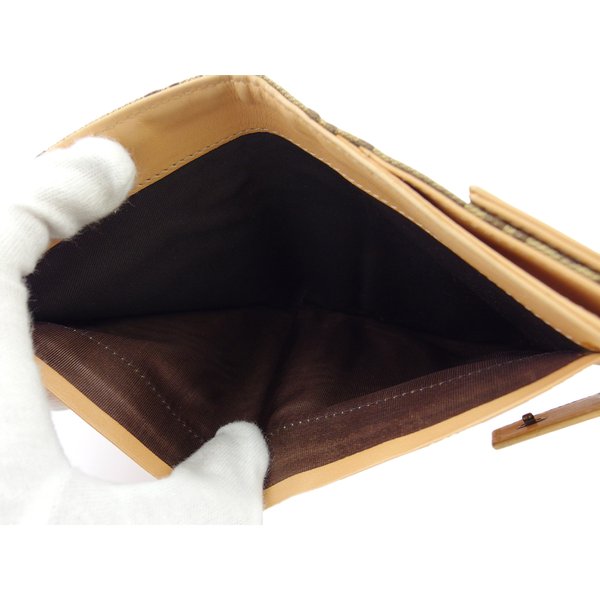 【GWタイムセール】フェンディ FENDI 二つ折り財布ズッキーノ ベージュ ブラウン系 レディース 中古_5