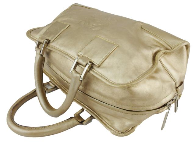 【GWタイムセール】ロエベ LOEWE ハンドバッグアマソナ29 アナグラムマーク ゴールド シルバー レディース 中古_2