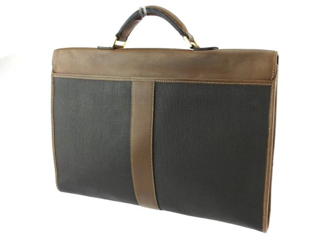 【30％OFF★週末タイムセール】ダンヒル Dunhill ビジネスバッグヘリンボーン ブラック ブラウン ゴールド レディース 中古_1