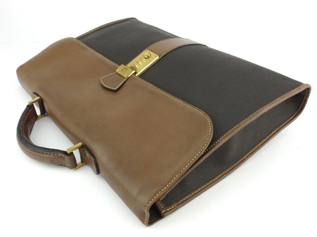 【30％OFF★週末タイムセール】ダンヒル Dunhill ビジネスバッグヘリンボーン ブラック ブラウン ゴールド レディース 中古_2
