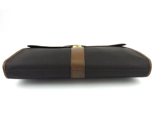 【30％OFF★週末タイムセール】ダンヒル Dunhill ビジネスバッグヘリンボーン ブラック ブラウン ゴールド レディース 中古_4