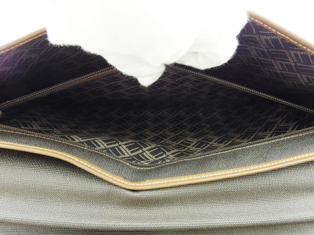 【30％OFF★週末タイムセール】ダンヒル Dunhill ビジネスバッグヘリンボーン ブラック ブラウン ゴールド レディース 中古_6