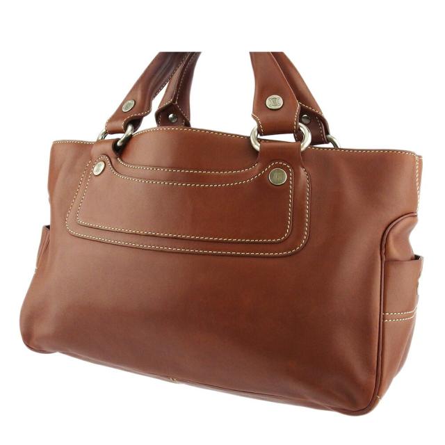 【BIGお買い物ラリー★30%OFFセール中】セリーヌ CELINE トートバッグブギーバッグ ブラウン シルバー レディース 中古