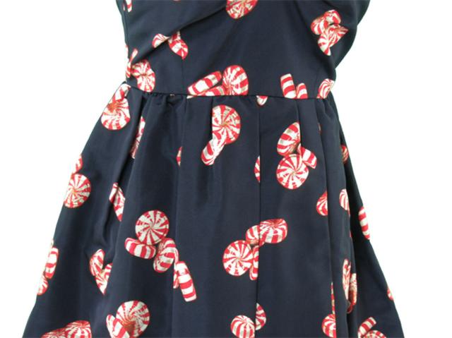 【週末タイムセール】ミュウミュウ MIUMIU ワンピースキャンディ柄 ♯38サイズ フレアー ミニ ネイビー レッド ホワイト 白 レディース 中古_3