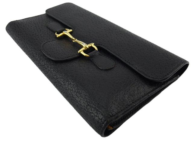 グッチ GUCCI 長財布ホースビット オールドグッチ ブラック ゴールド