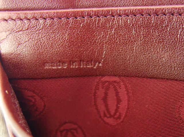 カルティエ CARTIER 札入れ マストライン ボルドー ゴールド レディース 中古