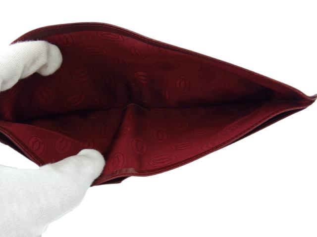 カルティエ CARTIER 札入れ マストライン ボルドー ゴールド レディース 中古