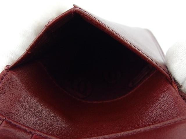 カルティエ CARTIER 札入れ マストライン ボルドー ゴールド レディース 中古