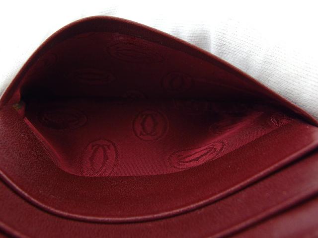 カルティエ CARTIER 札入れ マストライン ボルドー ゴールド レディース 中古