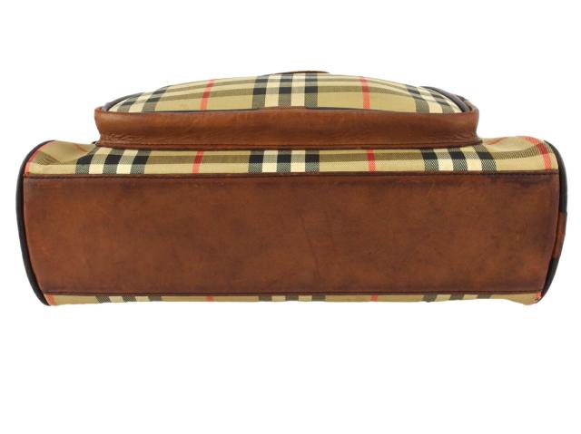 【GWタイムセール】バーバリー BURBERRY ハンドバッグチェック ホースマーク ベージュ ブラウン ゴールド系 レディース 中古_4