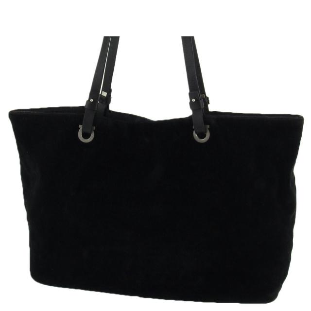 【BIGお買い物ラリー★30%OFFセール中】サルヴァトーレフェラガモ Salvatore Ferragamo トートバッグガンチーニ ブラック シルバー レディース 中古