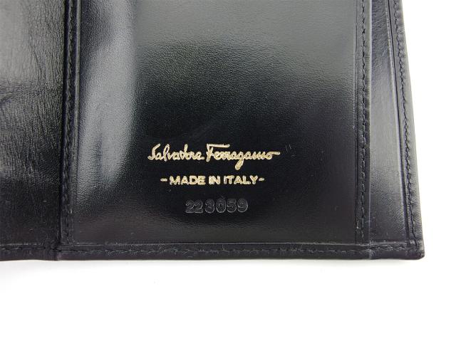 【GWタイムセール】サルヴァトーレフェラガモ Salvatore Ferragamo 長財布ヴァラ ブラック ゴールド レディース 中古_10