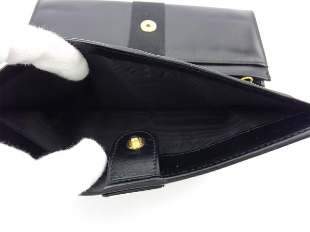 【GWタイムセール】サルヴァトーレフェラガモ Salvatore Ferragamo 長財布ヴァラ ブラック ゴールド レディース 中古_8