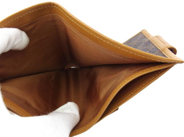 セリーヌ CELINE 二つ折り財布マカダム ブラウン ベージュ レディース 中古_5