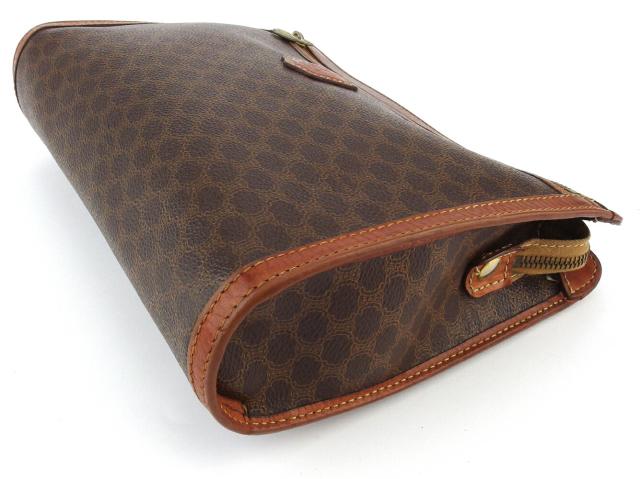 【30％OFF★土日ひと休み大売り出し】セリーヌ CELINE クラッチバッグマカダム 赤銅色 ベージュ レディース 中古
