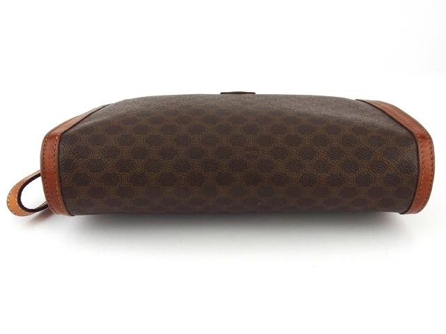 【30％OFF★土日ひと休み大売り出し】セリーヌ CELINE クラッチバッグマカダム 赤銅色 ベージュ レディース 中古