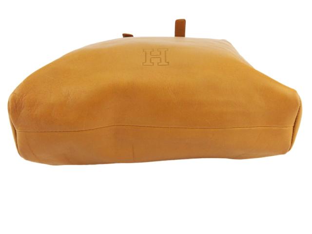 【30％OFF★週末タイムセール】ヒロフ HIROFU トートバッグHマーク ライトブラウン シルバー レディース 中古_4