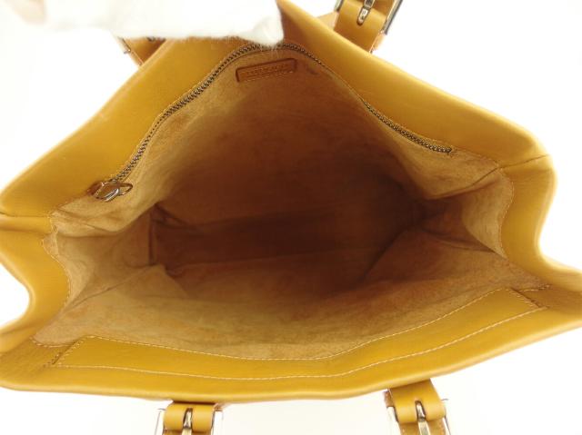 【30％OFF★週末タイムセール】ヒロフ HIROFU トートバッグHマーク ライトブラウン シルバー レディース 中古_6