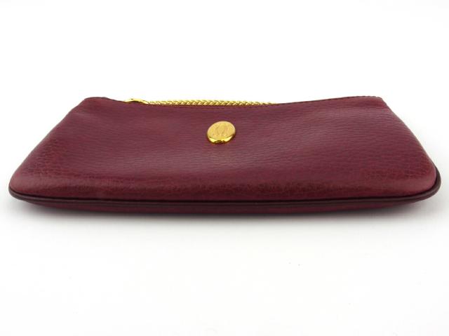 ✨美品✨ Cartier ポーチ マストライン ゴールドチェーン レディース カルティエ CARTIER ポーチマストライン チェーン付き ボルドー