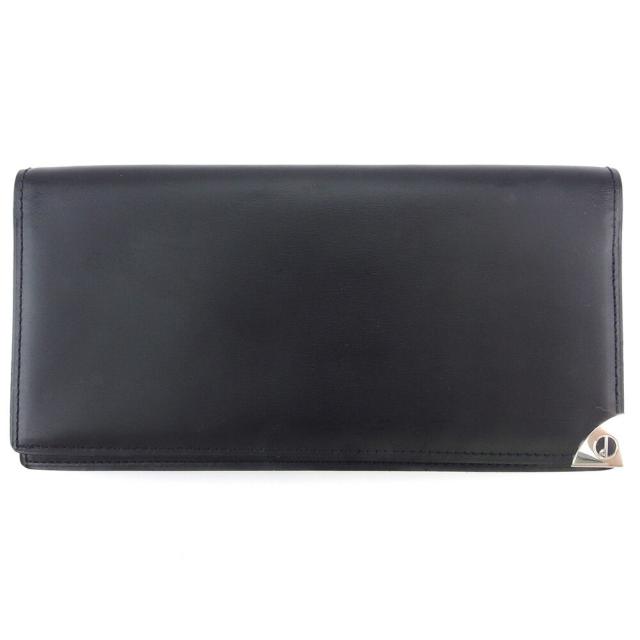 【BIGお買い物ラリー★30%OFFセール中】ダンヒル Dunhill 札入れロンドンスタイル ブラック シルバー レディース 中古