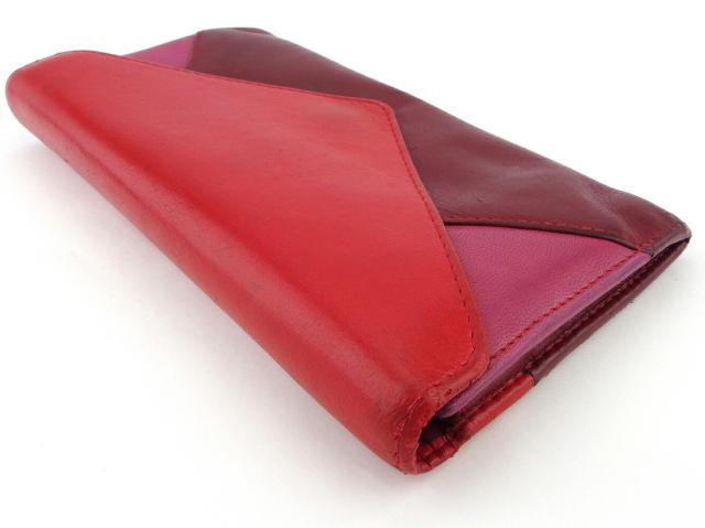 クロエ Chloe 長財布パッチワーク レッド ボルドー ピンク レディース 中古_2