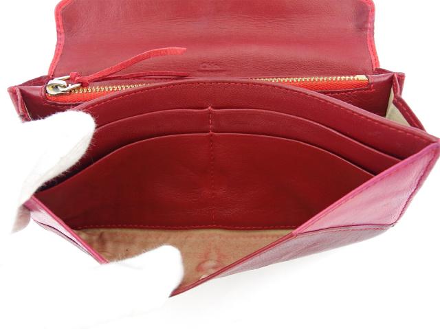 クロエ Chloe 長財布パッチワーク レッド ボルドー ピンク レディース 中古_8